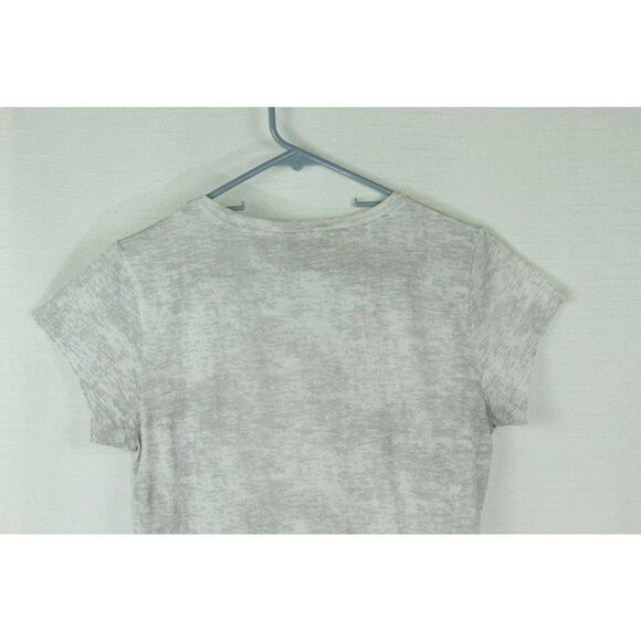 Calvin Klein T-Shirt Top Short Sleeves Raw Hem Logo Womens M Gray - Picture 9 of 9